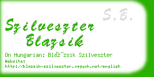 szilveszter blazsik business card